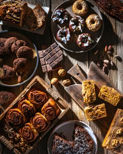 Chocolate and freshly baked pastries