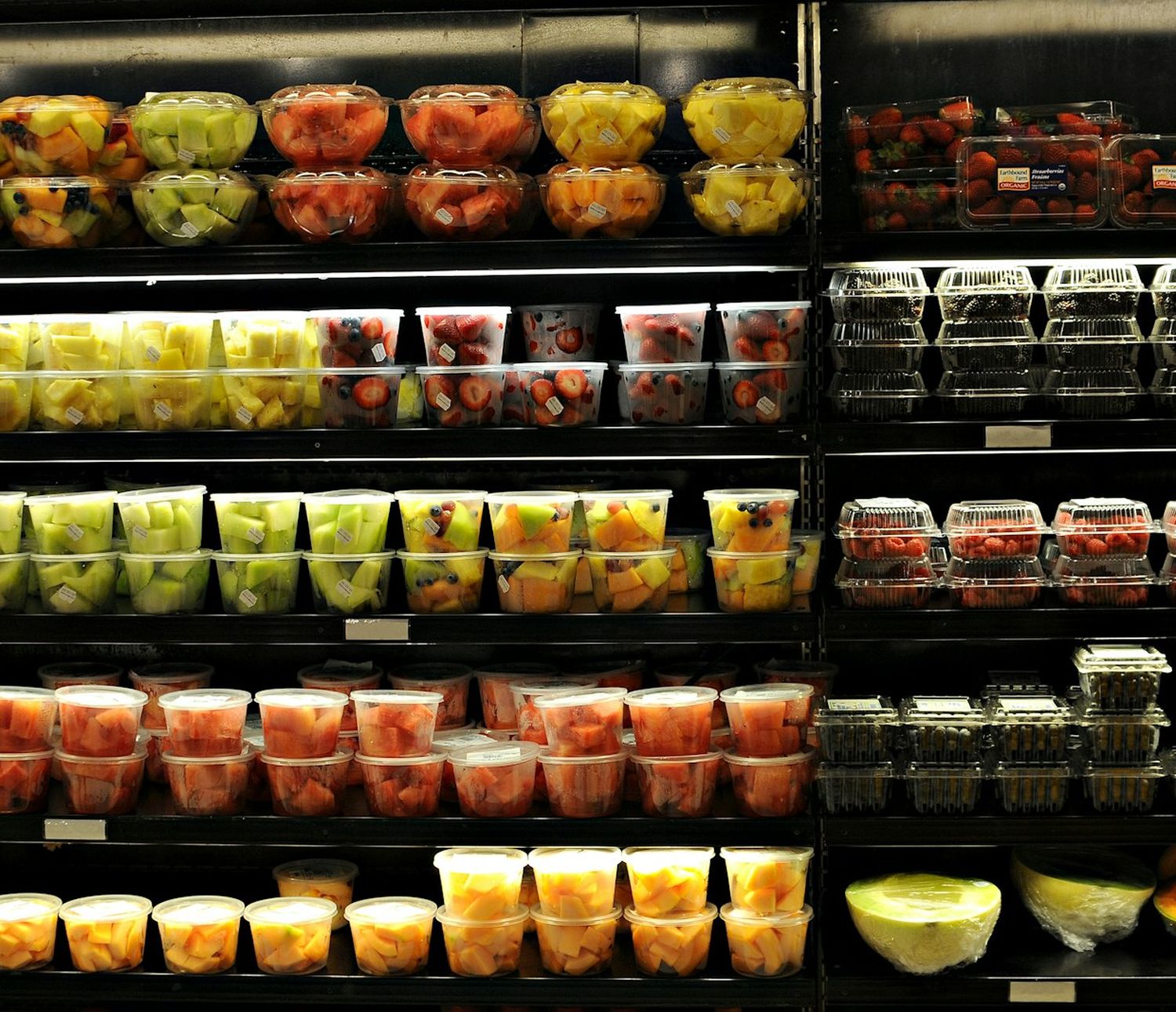 Stocked supermarket aisle
